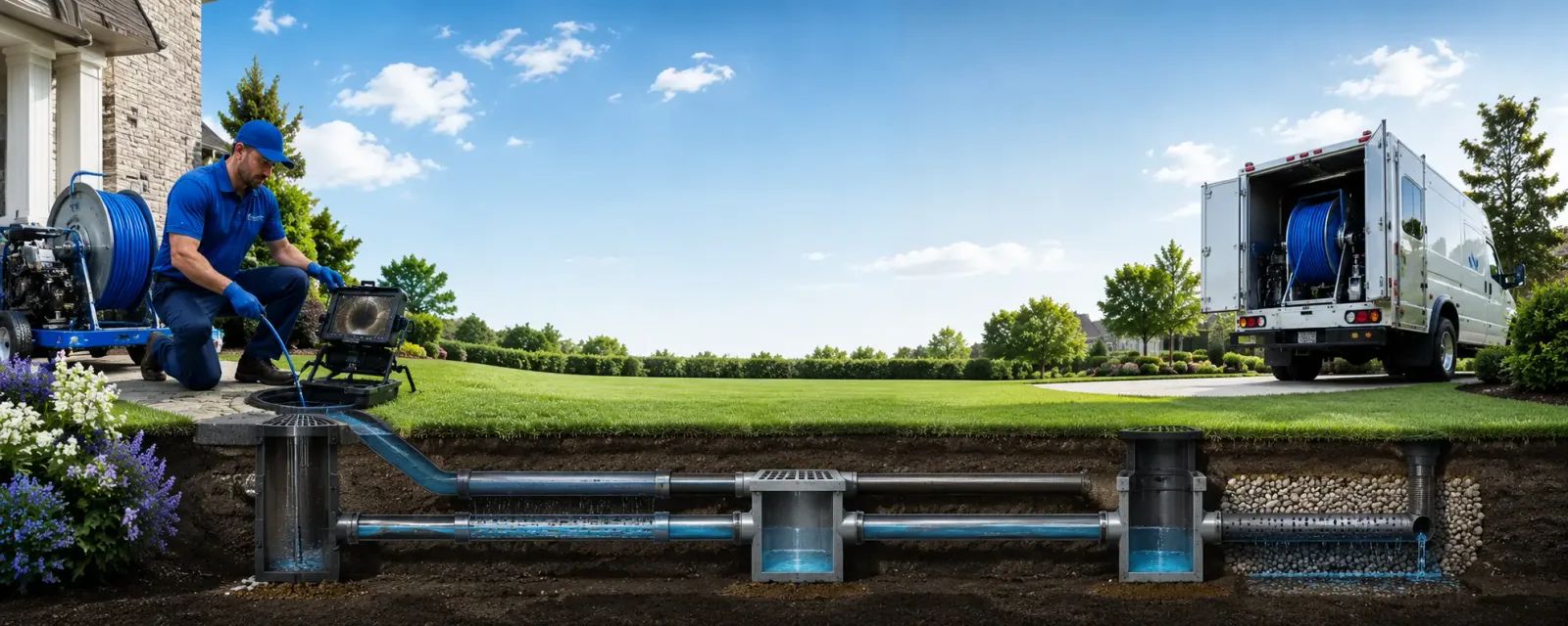Outdoor drain cleaning information for Ensign, KS